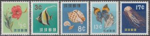 EDSROOM-22014 Ryukyus Islands 58-62 MNH 1959 Complete Jellyfish CV$32.50