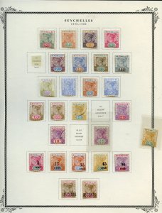 SEYCHELLES 1890//1976 MINT HINGED & USED LOT F/VF SCOTT VALUE $2151.00 ON PAGES