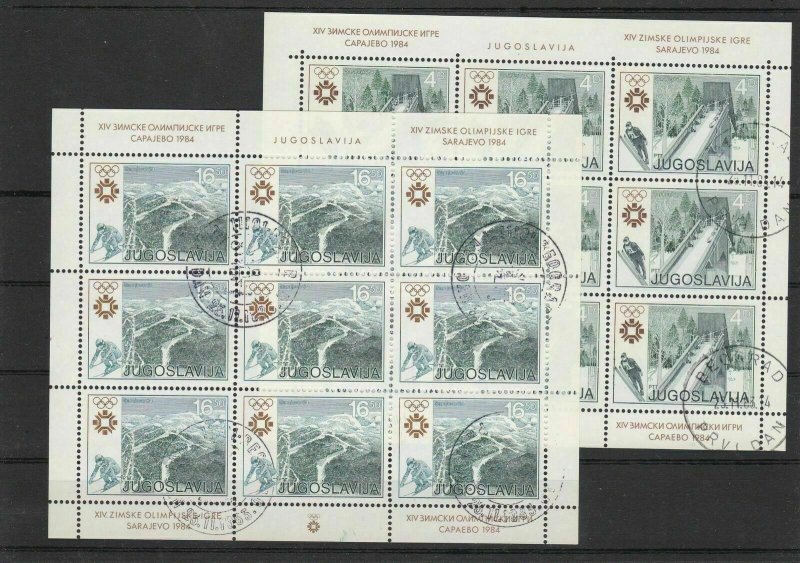 Yugoslavia Used Stamps Sheets Olympic Winter Sports Ref 24245