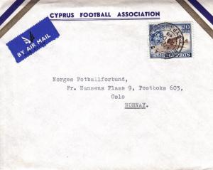 1958, Cyprus Football Assoc to Norway Football Assoc, Oslo, Airmail (19128)