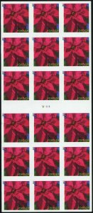 Holiday Poinsettia ATM Booklet Pane of 18 - Postage Stamps Scott 4821a