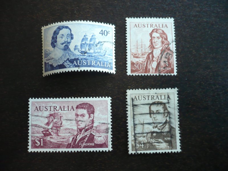 Stamps - Australia - Scott# 412,413,415,417 - Used Part Set of 4 Stamps