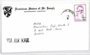 PHILIPINES Cover *DOMINICAN SISTERS* Norzagaray Missionary Air Mail MIVA CM306