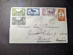 1930 Morocco Airmail Cover Casablanca to Madrid Spain