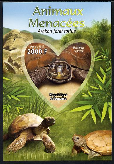 Gabon 2012 Endangered Species - Arakan Forest Turtle impe...