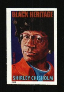 2014 49c Shirley Chisholm, Politician, Imperforate Scott 4856a Mint F/VF NH