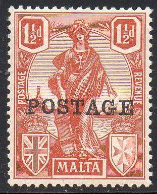 Malta 1926 1½d brown-red MH