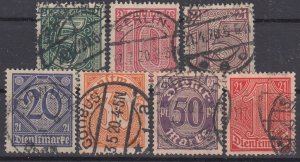 Germany Officials 1920 Sc#OL9-15 Mi#D16-22 used (DR2109)