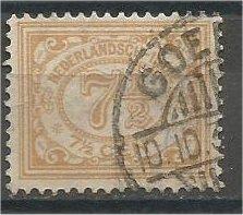 NETHERLANDS INDIES, 1912, used 71/2c, Numeral, Scott 115