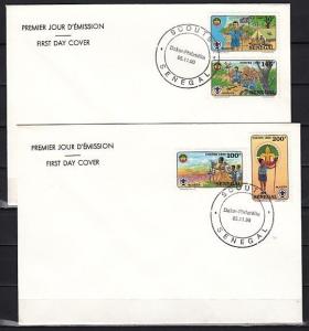 Senegal, Scott cat. 897-900. Scouting issue on 2 First day covers.