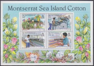 1985 Montserrat 586-89/B6 Textile industry - overprint SPECIMEN