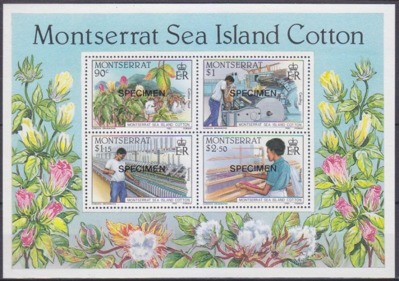 1985 Montserrat 586-89/B6 Textile industry - overprint SPECIMEN