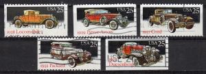 United States 2381-85 - Used - 25c Classic Automobiles(1988) (cv $1.45)