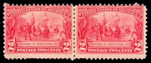 momen: US Stamps #329 Mint OG Pair Fine