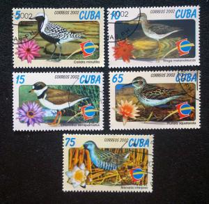 CUBA Sc# 4235-4239    BIRDS   YOUTH PHILEX ESPANA Cpl set of 5  2002 cancelled