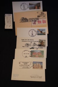 6 ea different US pc's & postally used cards (#833)