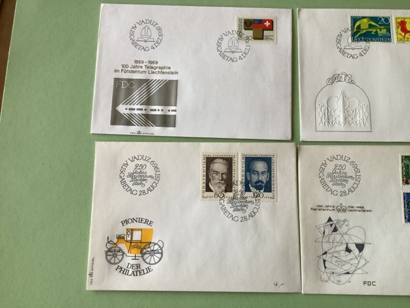 Liechtenstein 1969 postal stamps covers 6 items Ref A1395