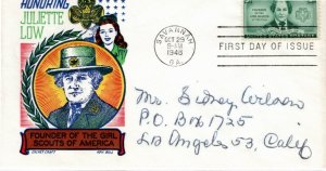 Girl Scout Cachets FDC 1948 Levy 48FD-1 Cachet Craft Boll #H001