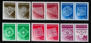 Slovenia #261-72 MNH Pairs - Idrijan lace
