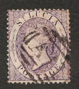 1864 Saint Lucia Sc# 13 - Postage, Queen Victoria - Used stamp Cv$24