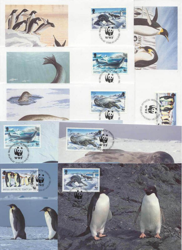 British Antarctic t. 8 FDC/cards WWF 1992