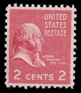 # 806 MINT NEVER HINGED JOHN ADAMS VF+