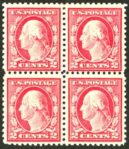 U.S. #499 MINT BLOCK OF 4 OG HR