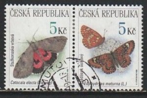 1999 Czech Rep - Sc 3085a - used VF - 1 pair - Butterflies