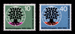 GERMANY DEUTSCHE BUNDESPOST SCOTT #807-808 WORLD REFUGEE YEAR MNH-OG 1960