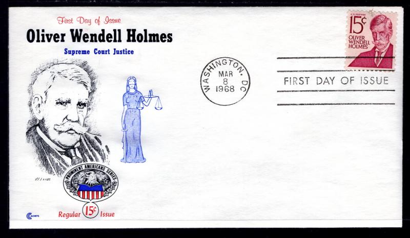 US 1288 Oliver Wendell Holmes Cover Craft U/A FDC