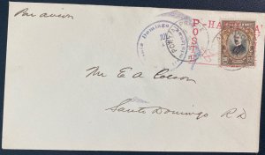 1927 Port Au Prince Haiti First Flight Airmail Cover FFC To Santo Domingo DR