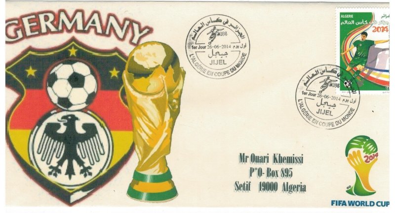 Algeria 2014 FDC Stamps Scott 1624 Sport Football Soccer World Cup Brazil