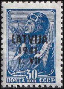 Latvia Scott 1N18 Aviator Overprint MH