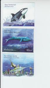 2015 Malaysia Endangered Marine Life (3) (Scott 1542-44) MNH