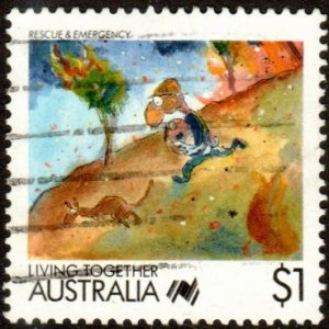 Australia 1078 - Used - $1 Emergency / Rescue (1988) (cv $1.40) (1)