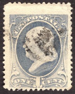 1881, US 1c, Franklin, Used, Sc 206