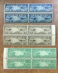 C7-9 MINT VF NH BLOCKS OF 4 Airmail stamps 1926-27