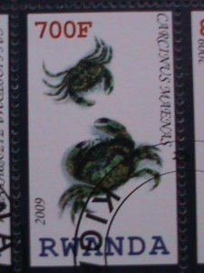 ​RWANDA-2009- WORLD FAMOUS MARINE SEA FAUNA CTO SHEET-VF-WE SHIP TO WORLD WIDE