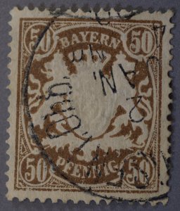 Germany States Bavaria #69 Used Dated Partial Postmark 2 JAN Yr?