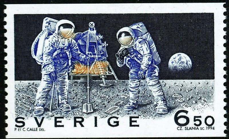 Sweden 1994 First men on the Moon. Engraver Slania. MNH