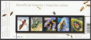 WASP = BEETLE= BUG = INSECTS = Souvenir Sheet of 5 stamps MNH Canada 2010 #2410a