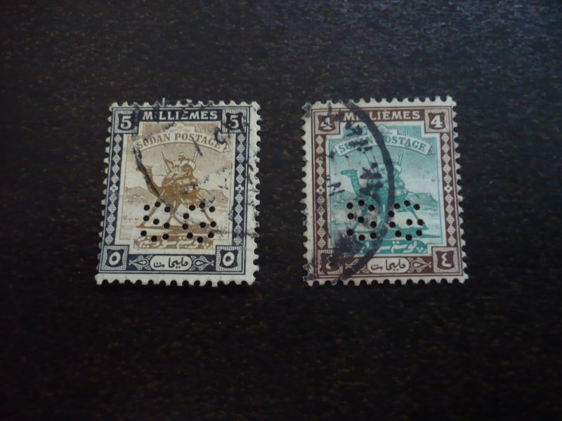 Stamps - Sudan - SG# - O22-O23 - Used Part Set of 2 Stamps Perfin SG