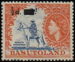 Basutoland 57 - Mint-NH - 1p on 2p Elizabeth II / Mosuto Horseman (1959)