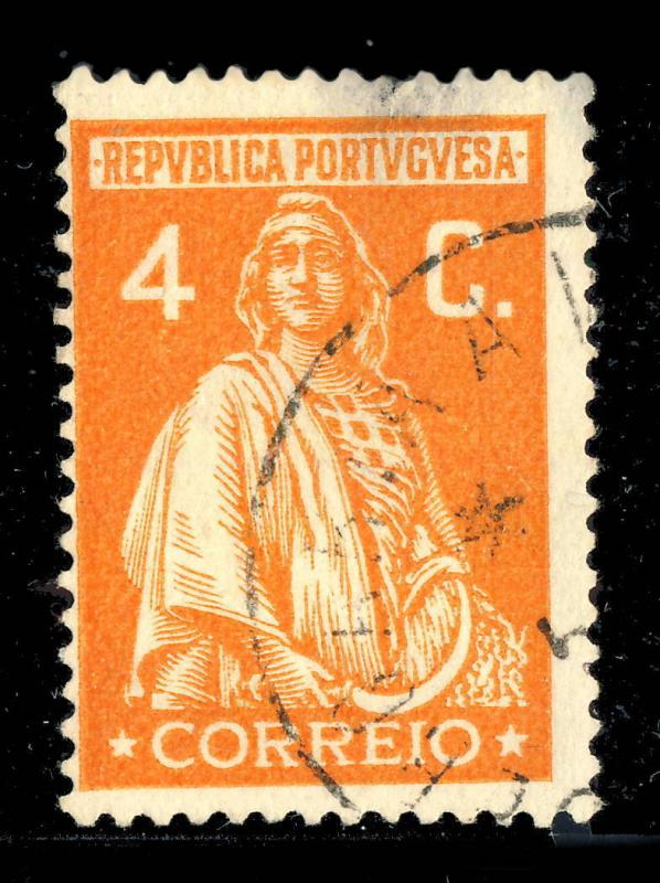 PORTUGAL 192?  ALBERGARIA A VELHA  Date Stamp on Mi.408 4c Orange CERES 