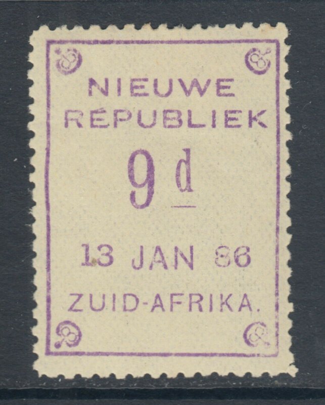 New Republic Sc 6 var, SG 7, MLH 1886 9p violet on yellow, 13 JAN 86 date