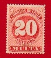 CHILE SCOTT#J47 1898 20c POSTAGE DUE - MNG