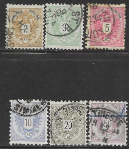 Austria # 41-46, Used.