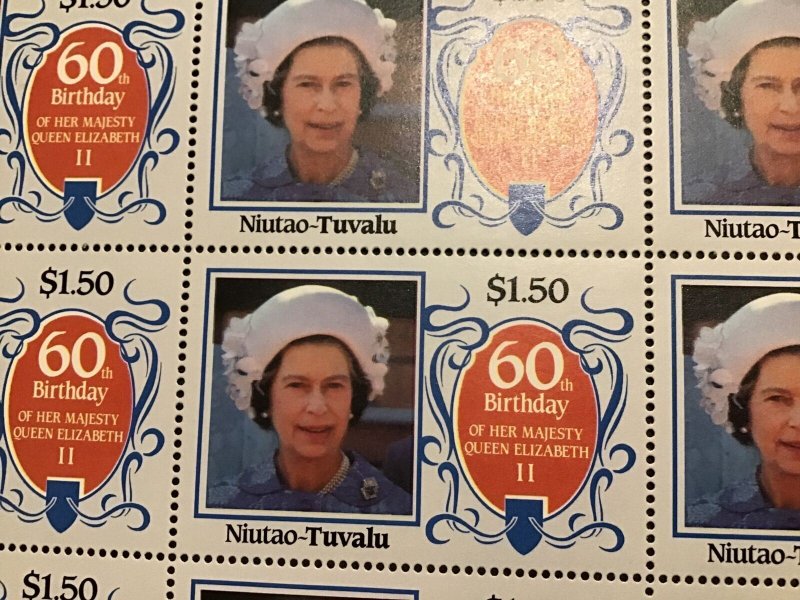 Niutao Tuvalu Queens 60th Birthday MNH full Stamps Sheet folded Ref 49799 