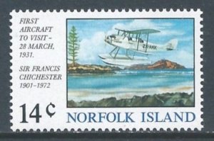 Norfolk Island #174 NH 1st Aircraft to Visit