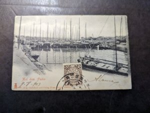 1909 China Docks Souvenir PPC Postcard Cover On the Paiho Chinese Imperial Post